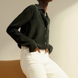 Everlane silk button down shirt